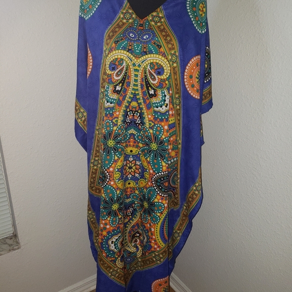 Just In: New/NWT Blue/Orange Kaftan Abaya Cover-up - Picture 2 of 14
